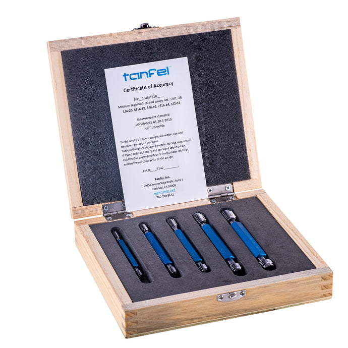 5 piece taperlock go NoGo thread plug gauge - gage set | Tanfel Metrology 